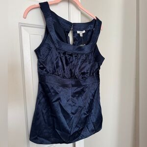 Navy satin top from Cache sz Small